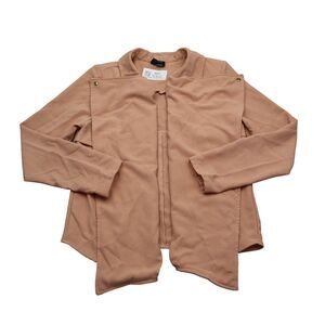 Windsor Jacket Womens L Orange Long Sleeve Collared Shoulder Pads Polyester